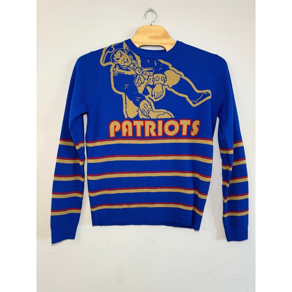 New England Patriots NFL sweater with throwback team emblem rare